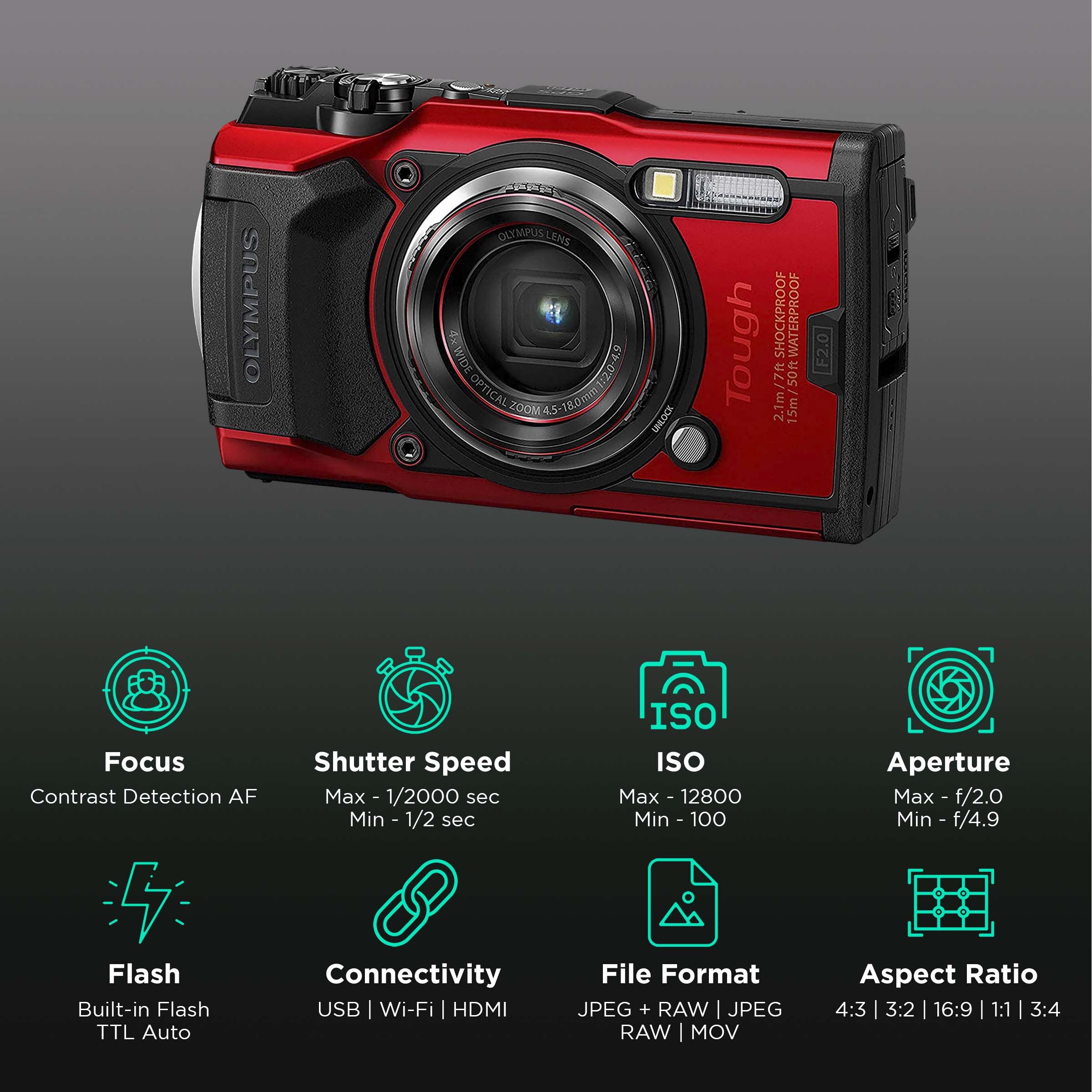 Buy Olympus Tough 12MP Digital Camera (4.5-18.0 mm Lens, 4x